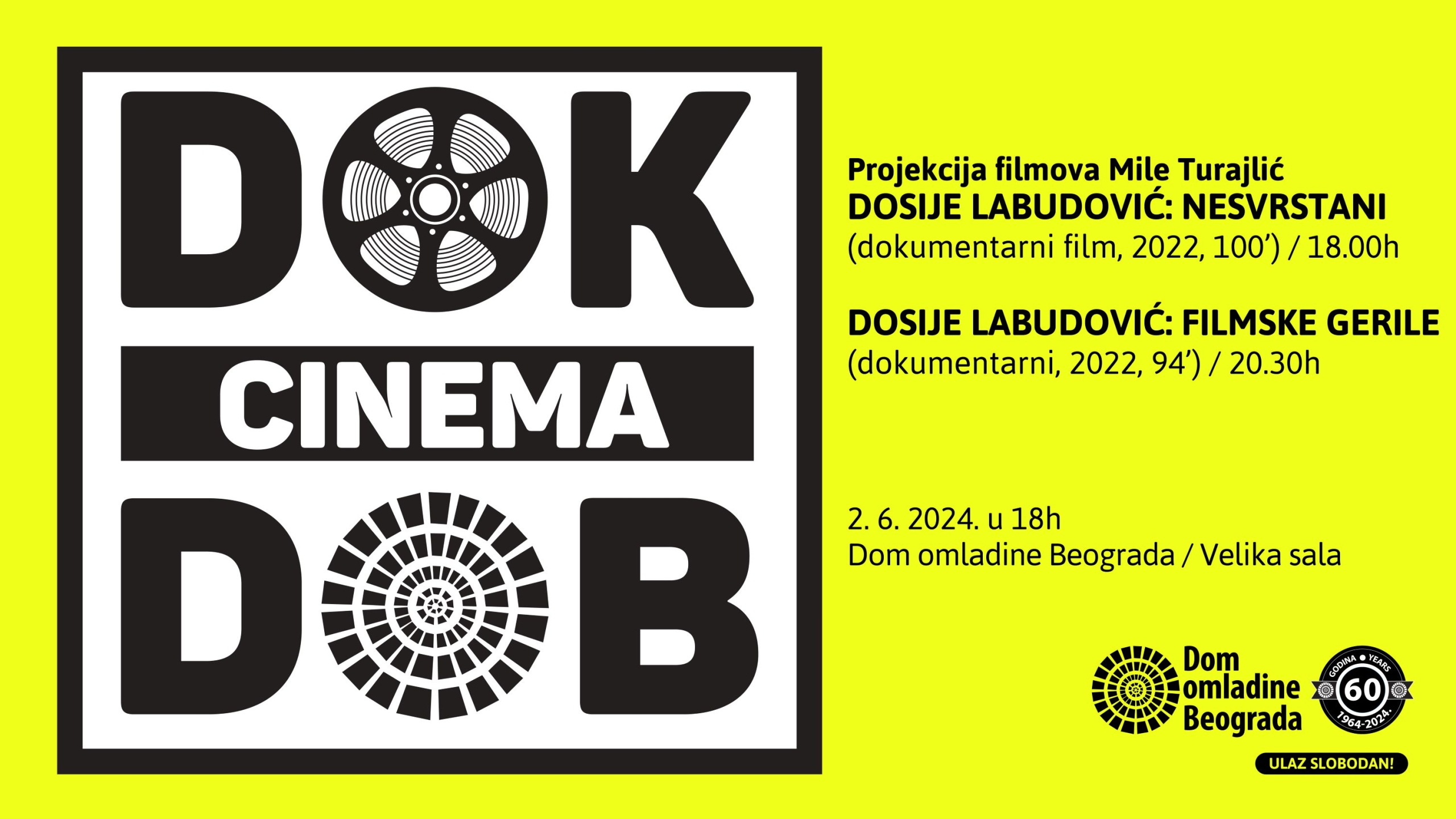 DOK CINEMA u Domu omladine Beograda