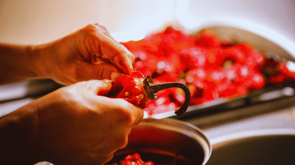 guljenje pečene paprike