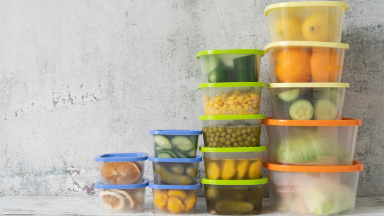 food and plastic containers